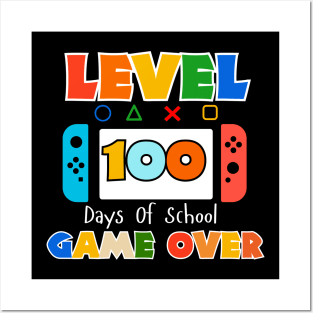 100 Days of school Game Over Boys Unlocked Gamer Video Games Posters and Art